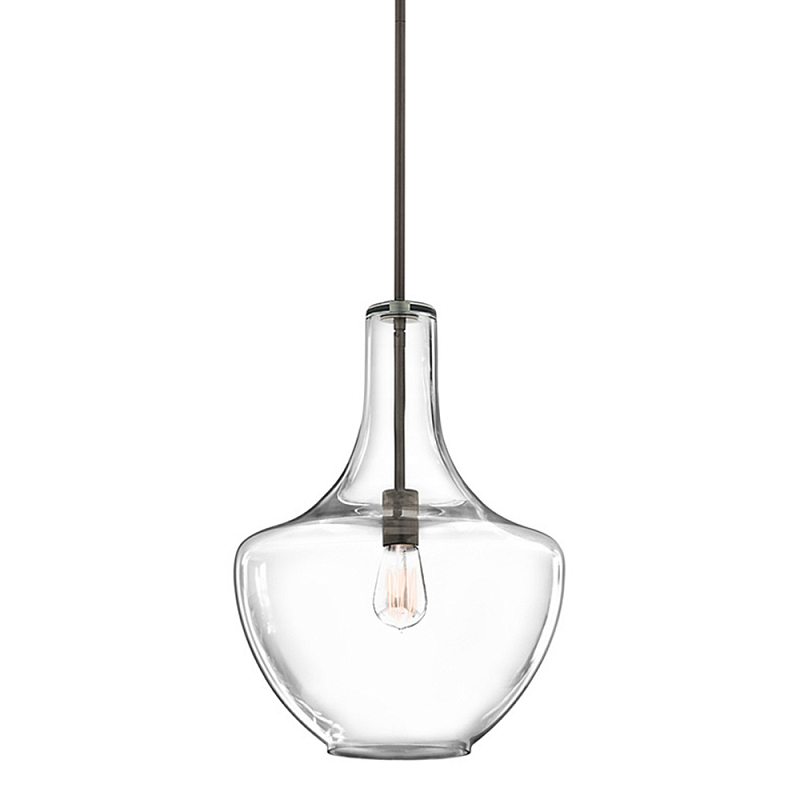 Подвесной светильник прозрачный стеклянный органической формы Kichler Бронза Прозрачное Стекло в Тюмени | Loft Concept 