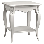 Стол журнальный белый из массива бука с полкой в стиле прованс White Provence варинант исполнения - 2 | Loft Concept в Тюмени