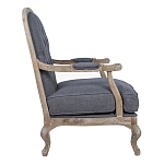 Кресло с пуфом с мягкой обивкой из льна Edward Armchair grey варинант исполнения - 2 | Loft Concept в Тюмени