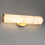 Бра с цилиндрическим плафоном из белого алебастра на круглом основании Латунь Cryptocrystalline Stone варинант исполнения - 2 | Loft Concept в Тюмени