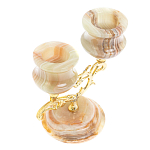 Подсвечник двухрожковый из натурального камня оникс Stone Candlestick варинант исполнения - 3 | Loft Concept в Тюмени