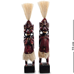 Комплект из 2-х деревянных статуэток Asmat Straw Headdress Statuettes Red варинант исполнения - 4 | Loft Concept в Тюмени
