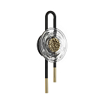 Бра черного цвета с круглым прозрачным стеклянным плафоном Virelia  варинант исполнения - 1 | Loft Concept в Тюмени