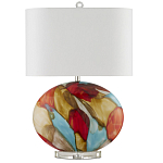 Настольная лампа разноцветная с овальным тканевым абажуром Abstraction варинант исполнения - 4 | Loft Concept в Тюмени