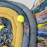 Ковер разноцветный из джинсовой одежды и армейских палаток Upcycling варинант исполнения - 4 | Loft Concept в Тюмени