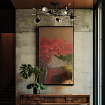 Потолочный светильник с конусообразными плафонами с контрастным сочетанием бронзы и глубоким черным цветом Aurika варинант исполнения - 4 | Loft Concept в Тюмени