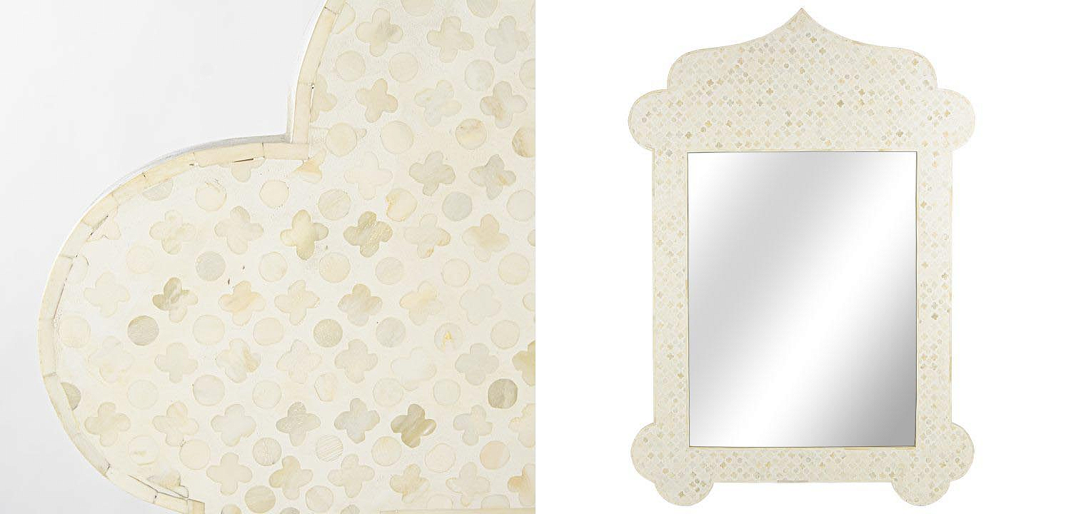 Зеркало Bone Inlay Dome Mirror beige Зеркало Bone Inlay Dome Mirror beige - Loft-Concept в Тюмени