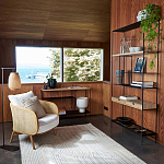 Металлический стеллаж с деревянными полками и ящиками Menzie Metal Wood Rack варинант исполнения - 5 | Loft Concept в Тюмени