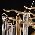 Люстра подвесная золотого цвета с разветвленными ветвями и прозрачными стеклянными подвесками Droplet Chandelier варинант исполнения - 10 | Loft Concept в Тюмени