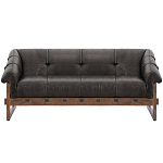 Трехместный диван Duncan винтажная черная кожа варинант исполнения - 1 | Loft Concept в Тюмени