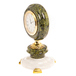Часы настольные бронзовые из натуральных камней Мрамор и Змеевик Stone Clock варинант исполнения - 11 | Loft Concept в Тюмени