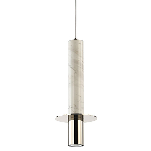 Подвесной светильник с декором под белый мрамор Shaw Marble Nickel