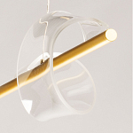 Люстра линейная золотистого цвета с двумя прозрачными волнистыми элементами Wave Line варинант исполнения - 11 | Loft Concept в Тюмени