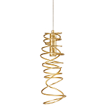 Подвесной светильник светодиодный из металла со спиральным декоративным элементом золотой Metal Spiral варинант исполнения - 1 | Loft Concept в Тюмени