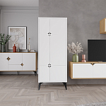 Комод белый с 4-мя дверцами на металлических ножках SPARK MULTIPURPOSE CABINET WHITE варинант исполнения - 11 | Loft Concept в Тюмени