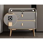 Умная прикроватная тумбочка c зарядкой для телефона Nightstand Smart варинант исполнения - 1 | Loft Concept в Тюмени