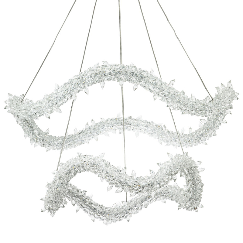 Двухъярусная кольцевая люстра с хрустальным декором Gilbertine Crystal Wavy Ring Chandelier Латунь Прозрачный Двухъярусная кольцевая люстра с хрустальным декором Gilbertine Crystal Wavy Ring Chandelier Латунь Прозрачный в Тюмени | Loft Concept