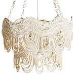 Двухъярусная круглая люстра волнистой формы украшенная белыми бусами Azure Beads Chandelier варинант исполнения - 3 | Loft Concept в Тюмени