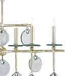 Люстра линейная с круглыми прозрачными подвесками  Horizontal Rectangular Chandelier варинант исполнения - 1 | Loft Concept в Тюмени