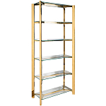 Стеллаж золото с прозрачными стеклянными полками Safekeeping варинант исполнения - 1 | Loft Concept в Тюмени