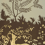 Обои ручная роспись в стиле Арт-деко Rateau Colourway SC-243 on Deep Rich Gold gilded paper варинант исполнения - 2 | Loft Concept в Тюмени