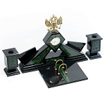 Настольный письменный набор из нефрита Герб России Dignity варинант исполнения - 2 | Loft Concept в Тюмени