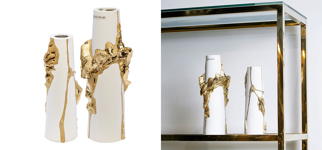 Ваза Rhea white with gold 24 Ваза Rhea white with gold 24 - Loft-Concept в Тюмени