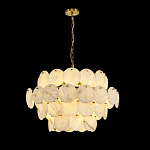 Люстра четырехъярусная с подвесками в форме дисков Cryptocrystalline Stone варинант исполнения - 4 | Loft Concept в Тюмени