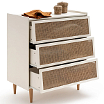 Комод с 3-мя ящиками из ротанга Blais Cream Wicker Furniture варинант исполнения - 4 | Loft Concept в Тюмени