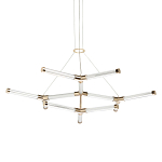 Люстра с геометрической конструкцией из вытянутых цилиндрических плафонов Hex Scaffold  варинант исполнения - 1 | Loft Concept в Тюмени