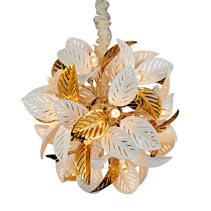 Люстра в виде белых и золотых листьев Defoliation