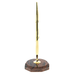 Ручка шариковая металлическая на восьмиугольной подставке из натурального камня Обсидиан Metal Stone Pens варинант исполнения - 1 | Loft Concept в Тюмени