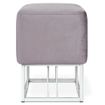 Пуф квадратный фиолетовый велюр на белом металлическом основании Celeste Purple варинант исполнения - 2 | Loft Concept в Тюмени