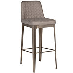 Стул барный светло-серый из экокожи Spectacular High Bar Stool варинант исполнения - 1 | Loft Concept в Тюмени