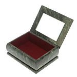 Шкатулка с зеркалом из натурального камня змеевик Stone Casket варинант исполнения - 4 | Loft Concept в Тюмени