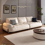 Диван кожаный с каркасом из массива дерева Furniture Medieval варинант исполнения - 2 | Loft Concept в Тюмени