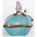 Фарфоровая шкатулка с птицей Eden Garden Blue варинант исполнения - 4 | Loft Concept в Тюмени