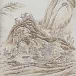 Обои ручная роспись A Thousand Li of Rivers and Mountains Special Colourway on Bleached White dyed silk 2 варинант исполнения - 2 | Loft Concept в Тюмени