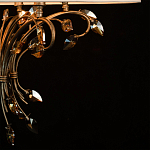 Люстра подвесная круглая с тканевым полупрозрачным абажуром и подвесками 6 ламп Gilded Elegance варинант исполнения - 7 | Loft Concept в Тюмени