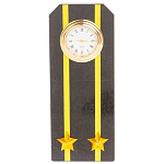 Часы подарочные настольные в виде погона ВМФ из натурального камня Змеевик Military Clock варинант исполнения - 4 | Loft Concept в Тюмени