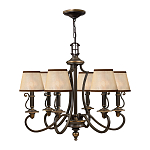 Люстра бронзового цвета с бежевыми абажурами из органзы в классическом стиле Hinkley варинант исполнения - 8 | Loft Concept в Тюмени