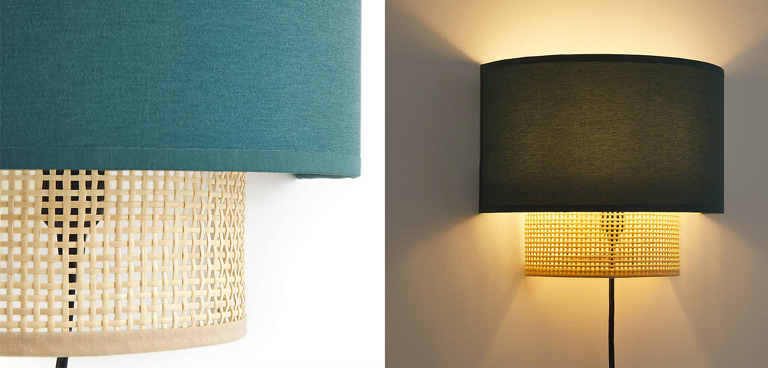 Бра Ottar Wicker Turquoise lampshade Бра Ottar Wicker Turquoise lampshade - Loft-Concept в Тюмени