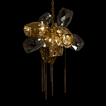 Люстра подвесная со стеклянными плафонами из дымчатого и золотистого с шестью вертикальными подвесками Gilded Mirage  варинант исполнения - 8 | Loft Concept в Тюмени