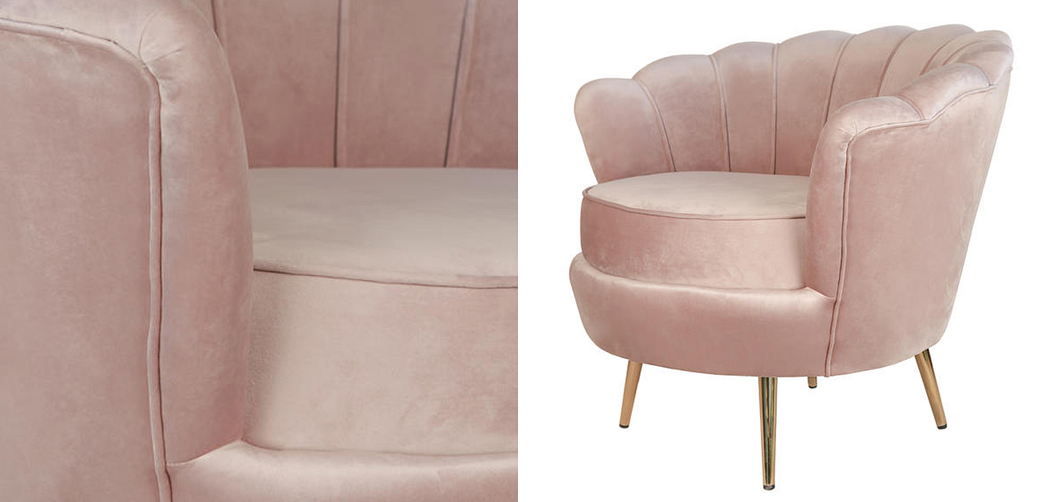 Кресло Розовый велюр Trapezium Pink velvet Кресло Розовый велюр Trapezium Pink velvet - Loft-Concept в Тюмени
