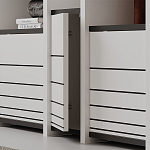 Стеллаж прямой ассиметричный с полками и 4-мя дверцами ARYA BOOKCASE WHITE варинант исполнения - 3 | Loft Concept в Тюмени