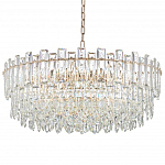 Круглая люстра с хрустальными подвесками на золотистом каркасе Gorgeous Crystal Light варинант исполнения - 10 | Loft Concept в Тюмени
