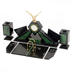 Настольный канцелярский набор из нефрита с декором в виде орла Golden Eagle варинант исполнения - 2 | Loft Concept в Тюмени