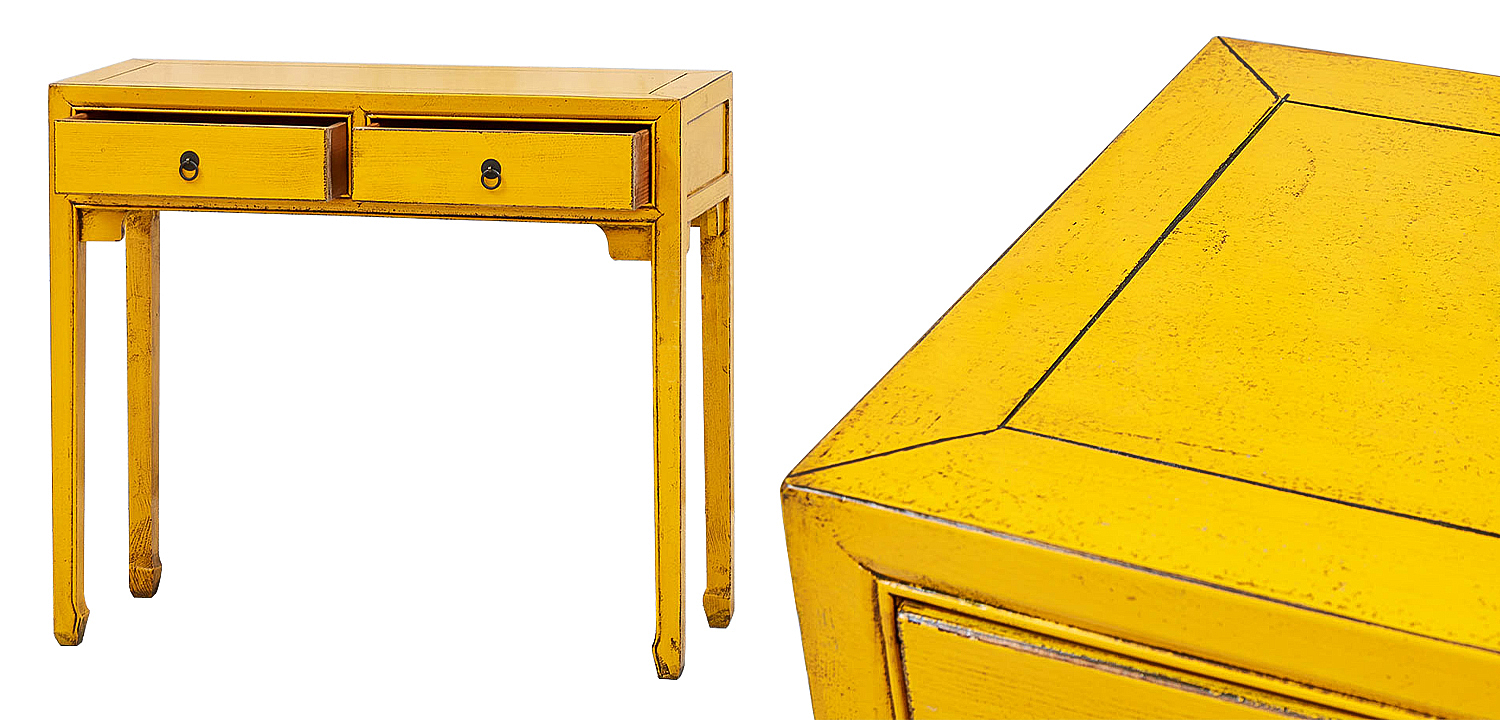 Консоль в китайском стиле с двумя ящиками Yellow Chinese Collection Console Консоль в китайском стиле с двумя ящиками Yellow Chinese Collection Console - Loft-Concept в Тюмени