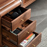 Стол рабочий округлой формы с 3-мя ящиками  Working Moonnut Table варинант исполнения - 5 | Loft Concept в Тюмени