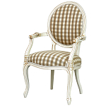 Стул с подлокотниками и круглой спинкой  Checkered Upholstery Chair обивка в клетку варинант исполнения - 1 | Loft Concept в Тюмени